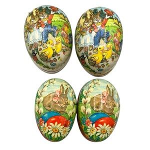 Vintage German Democratic Republic Papier-Mâché Easter Eggs – Set of 4 1960s/70s